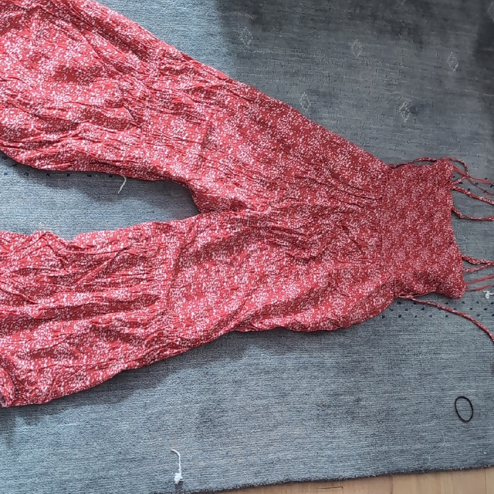 Women's Red Floral Jumpsuit